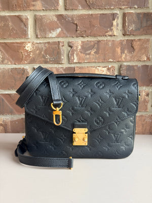 Louis Vuitton Pochette Metis Monogram Empreinte Leather Black 57342