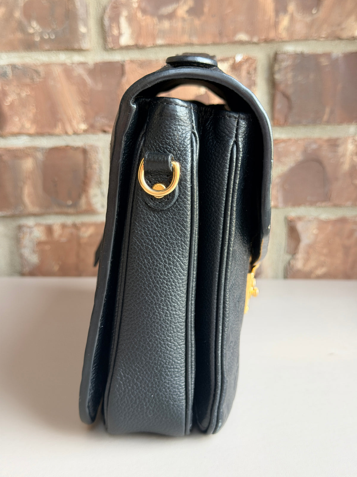 Louis Vuitton Pochette Metis Monogram Empreinte Leather Black 57342