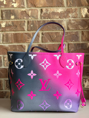 Louis Vuitton Neverfull Spring in the City Monogram Giant MM Midnight Fuchsia 90038