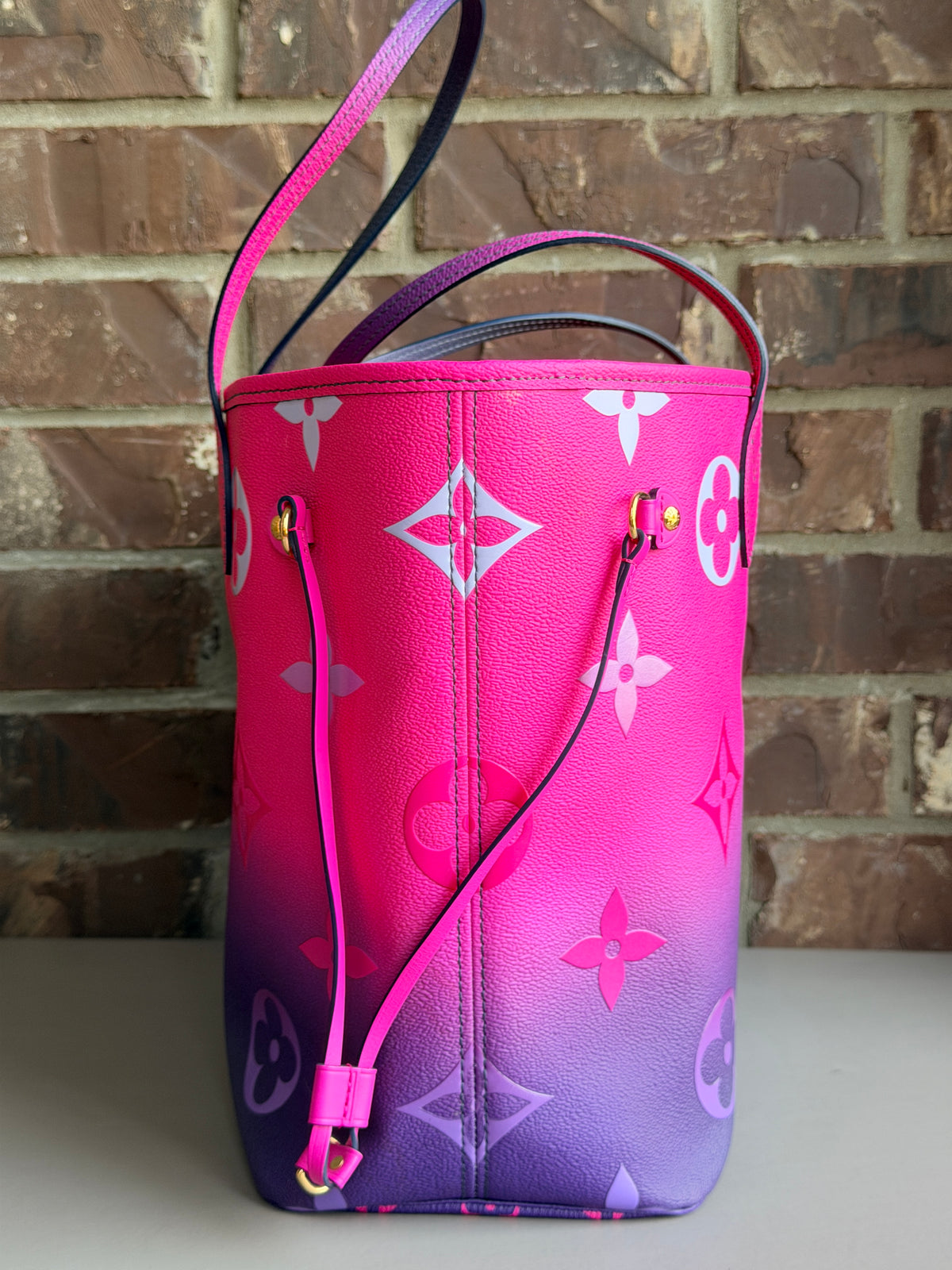 Louis Vuitton Neverfull Spring in the City Monogram Giant MM Midnight Fuchsia 90038