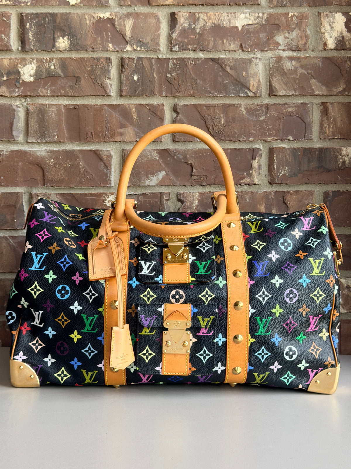 Louis Vuitton Keepall Black Multicolor 45	35734