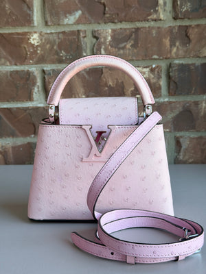Louis Vuitton Capucines Bag Ostrich Mini	Pink 45629