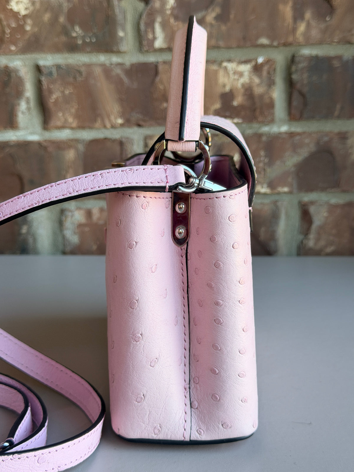 Louis Vuitton Capucines Bag Ostrich Mini	Pink 45629