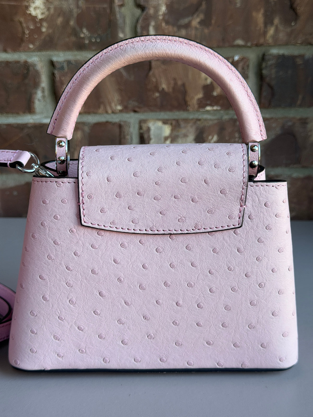 Louis Vuitton Capucines Bag Ostrich Mini	Pink 45629