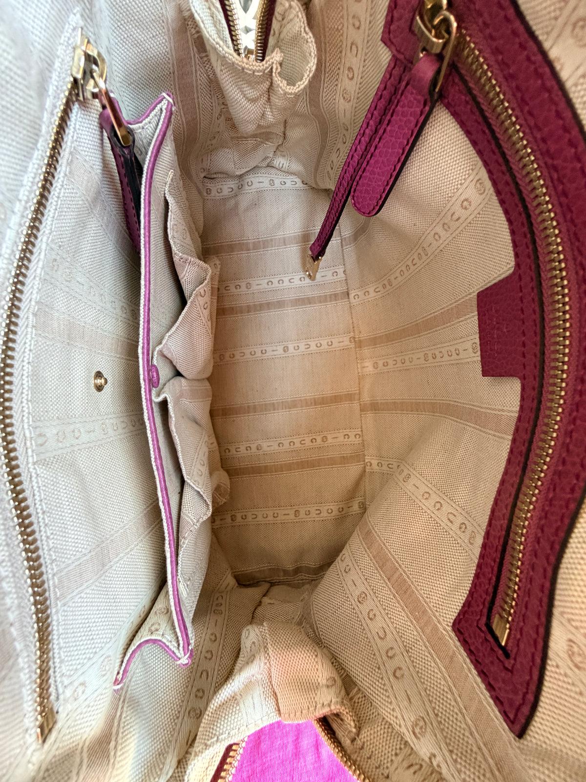Gucci Lady Dollar Dome Satchel Leather Medium Purple 95045