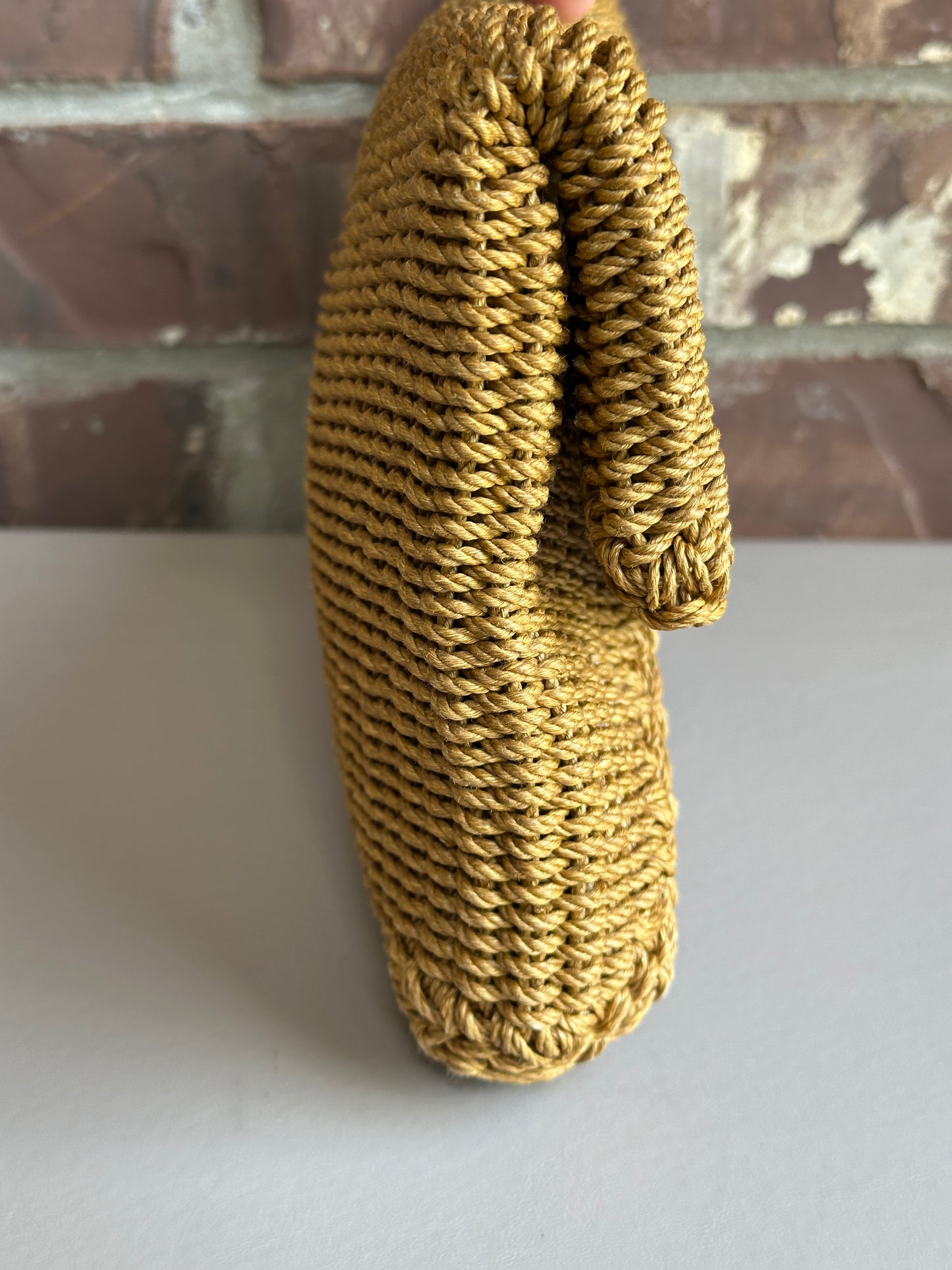 Saint Laurent Cassandre Envelope Clutch Raffia Large Brown 84238