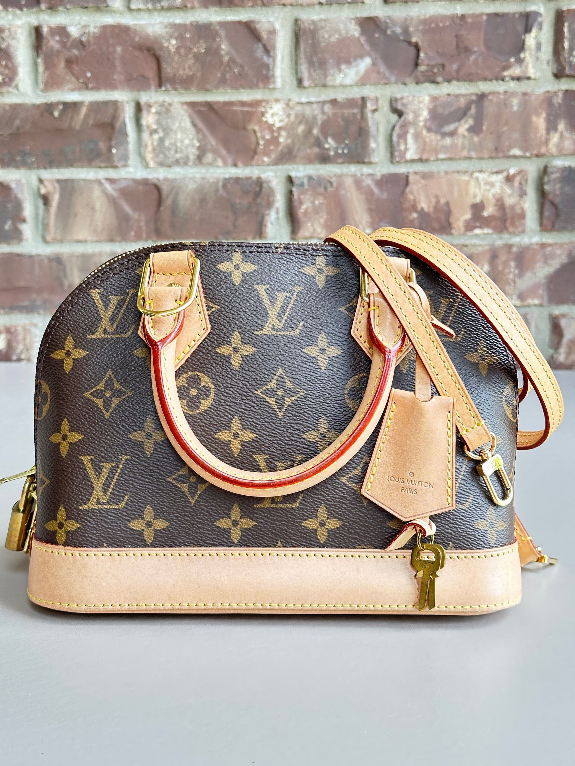 Louis Vuitton Alma Handbag Monogram Canvas BB Brown 92801