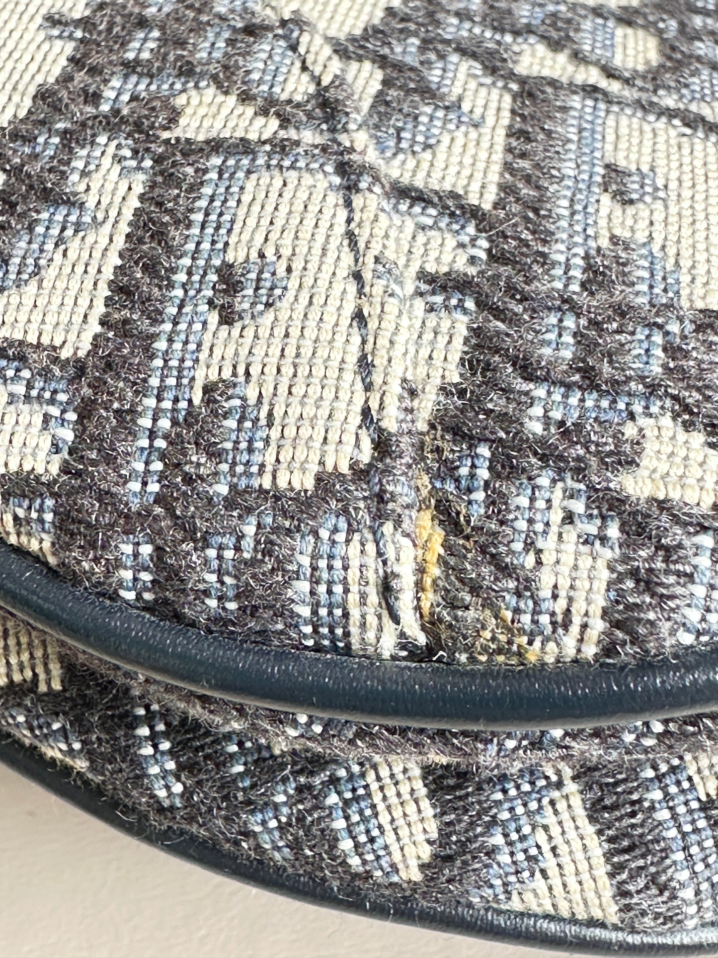 Christian Dior Saddle Handbag Oblique Canvas Mini Blue 20875