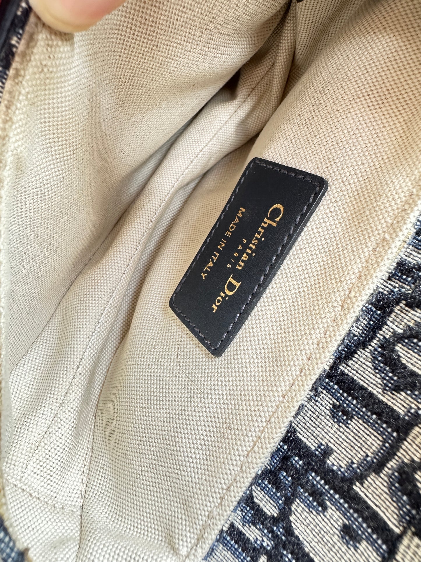 Christian Dior Saddle Handbag Oblique Canvas Mini Blue 20875