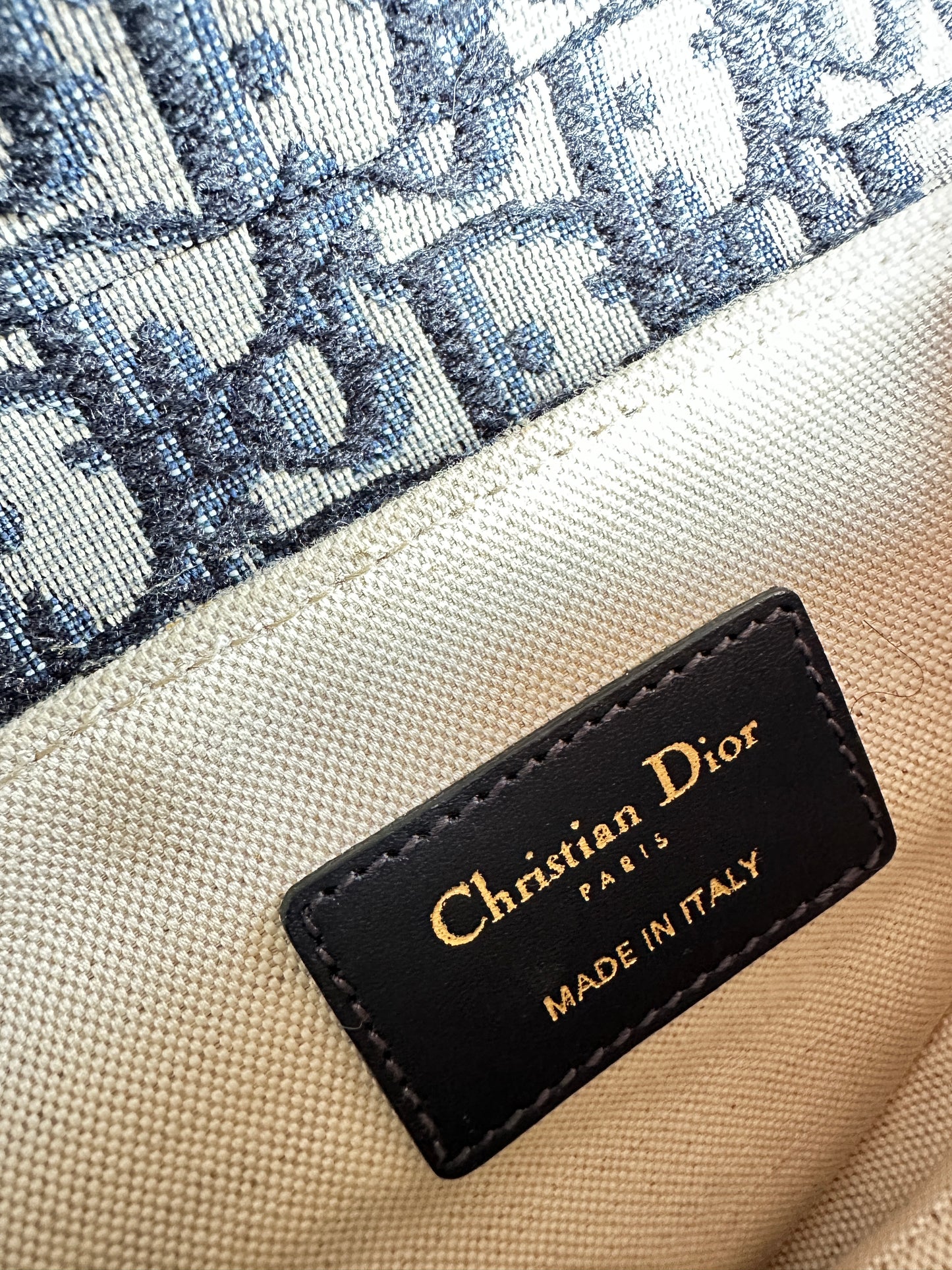 Christian Dior Saddle Handbag Oblique Canvas Mini Blue 20875