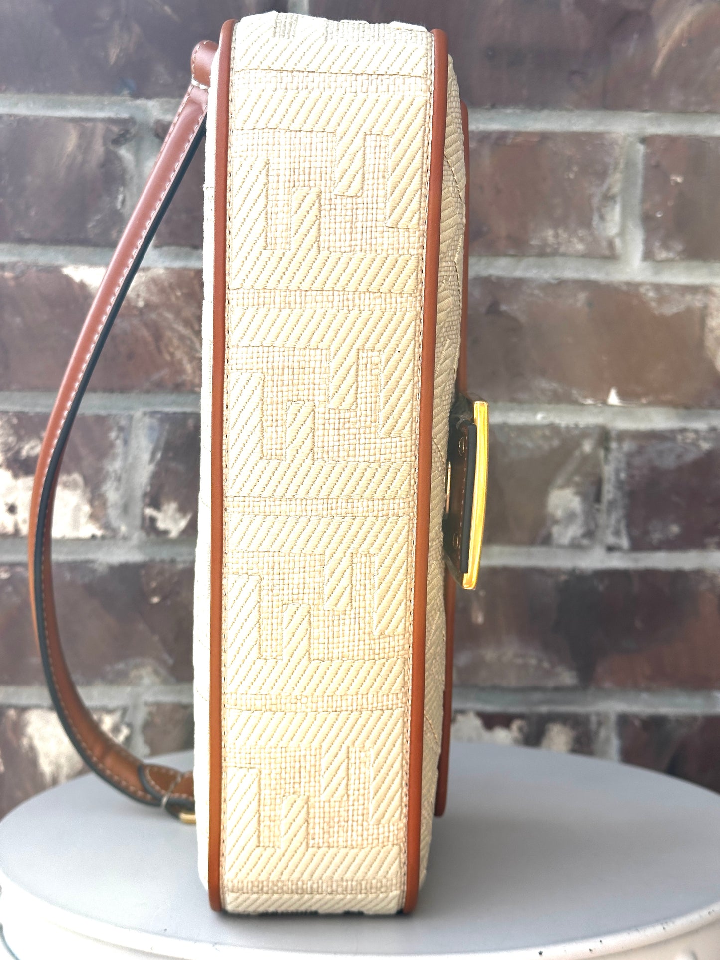 Fendi Baguette Zucca Embroidered Raffia Medium 51124