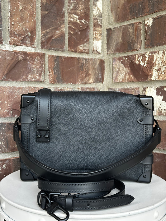 Louis Vuitton Side Trunk Handbag Taurillon Leather MM 41124