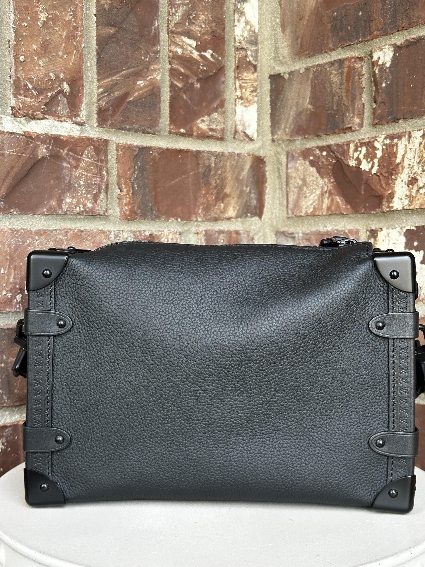 Louis Vuitton Side Trunk Handbag Taurillon Leather MM 41124