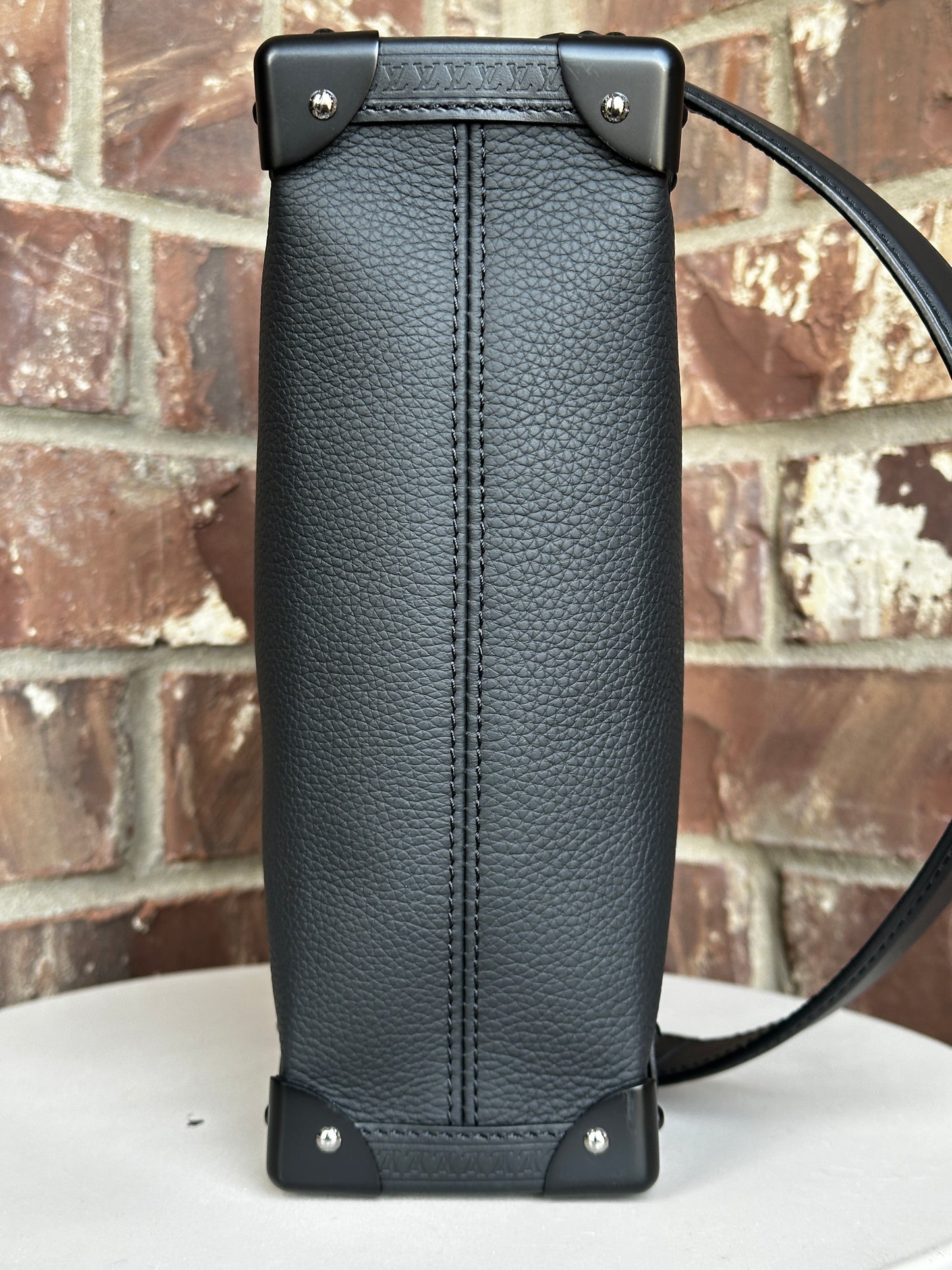 Louis Vuitton Side Trunk Handbag Taurillon Leather MM 41124