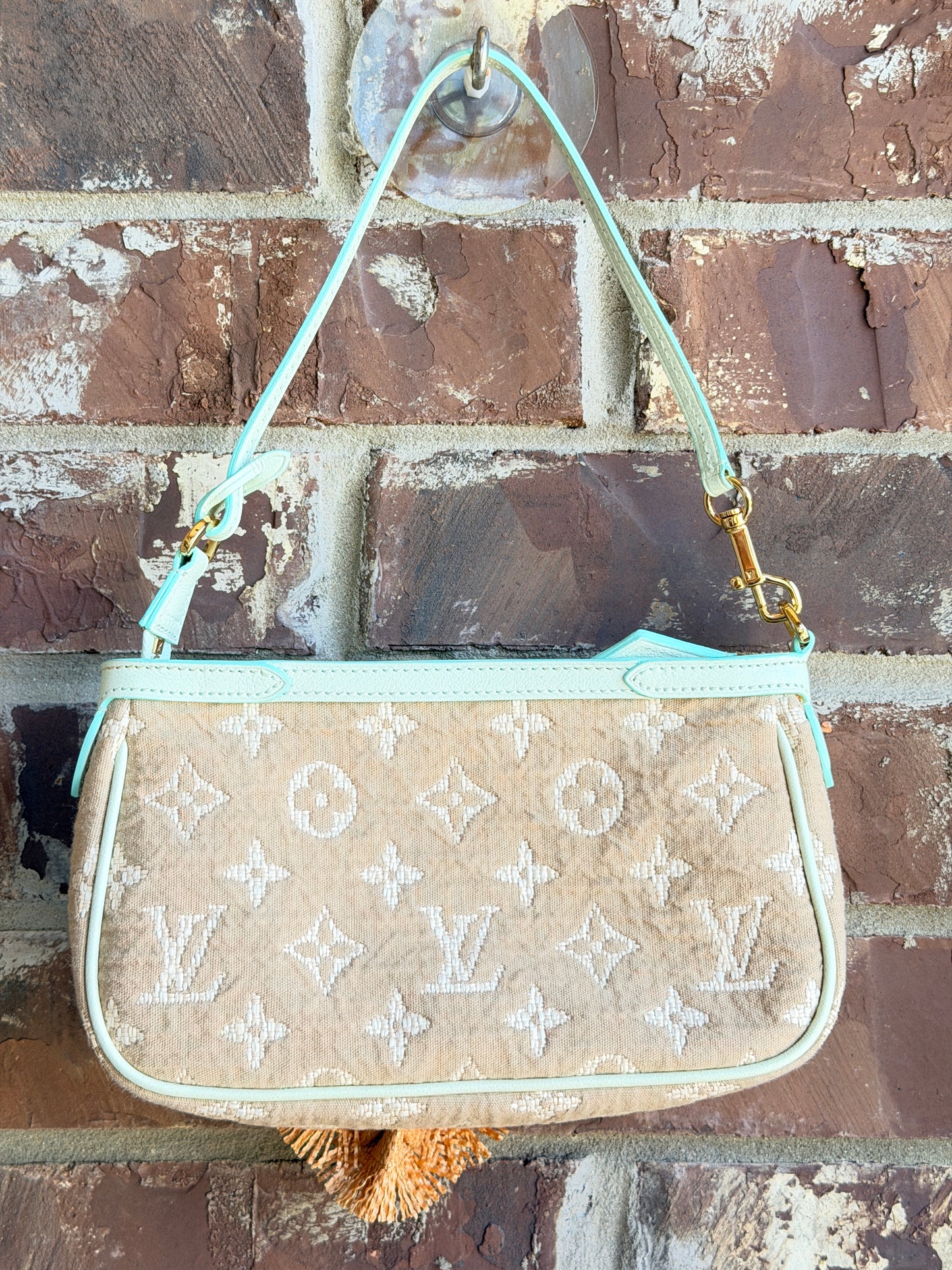 Louis Vuitton Pochette Accessoires Monogram Sabbia with Leather 71964