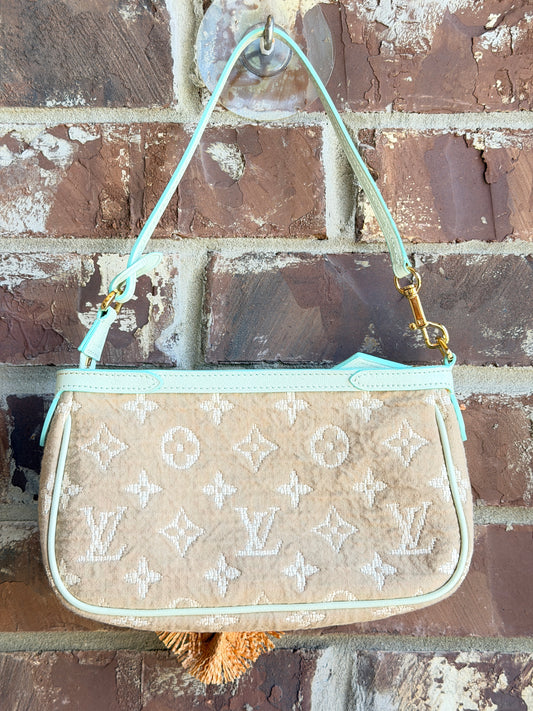 Louis Vuitton Pochette Accessoires Monogram Sabbia with Leather 71964