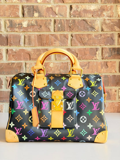 Louis Vuitton Monogram Multicolor Speedy 30 Black 48293
