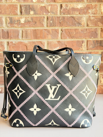 Louis Vuitton Neverfull MM Monogram Empreint Giant Broderies	54986