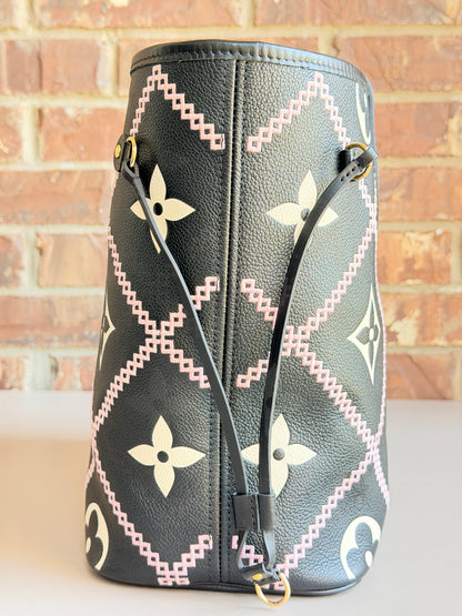 Louis Vuitton Neverfull MM Monogram Empreint Giant Broderies	54986
