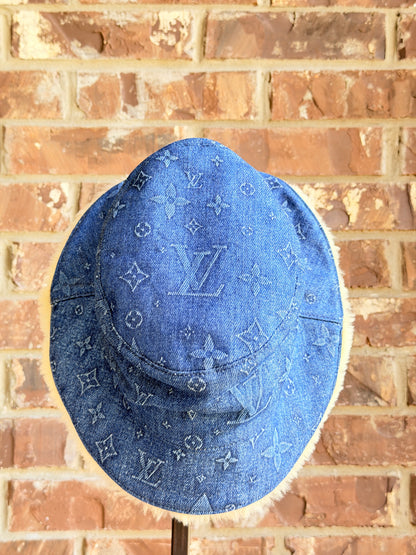 Louis Vuitton Bonnet Denim Bucket Hat With Shearling - Large 54268