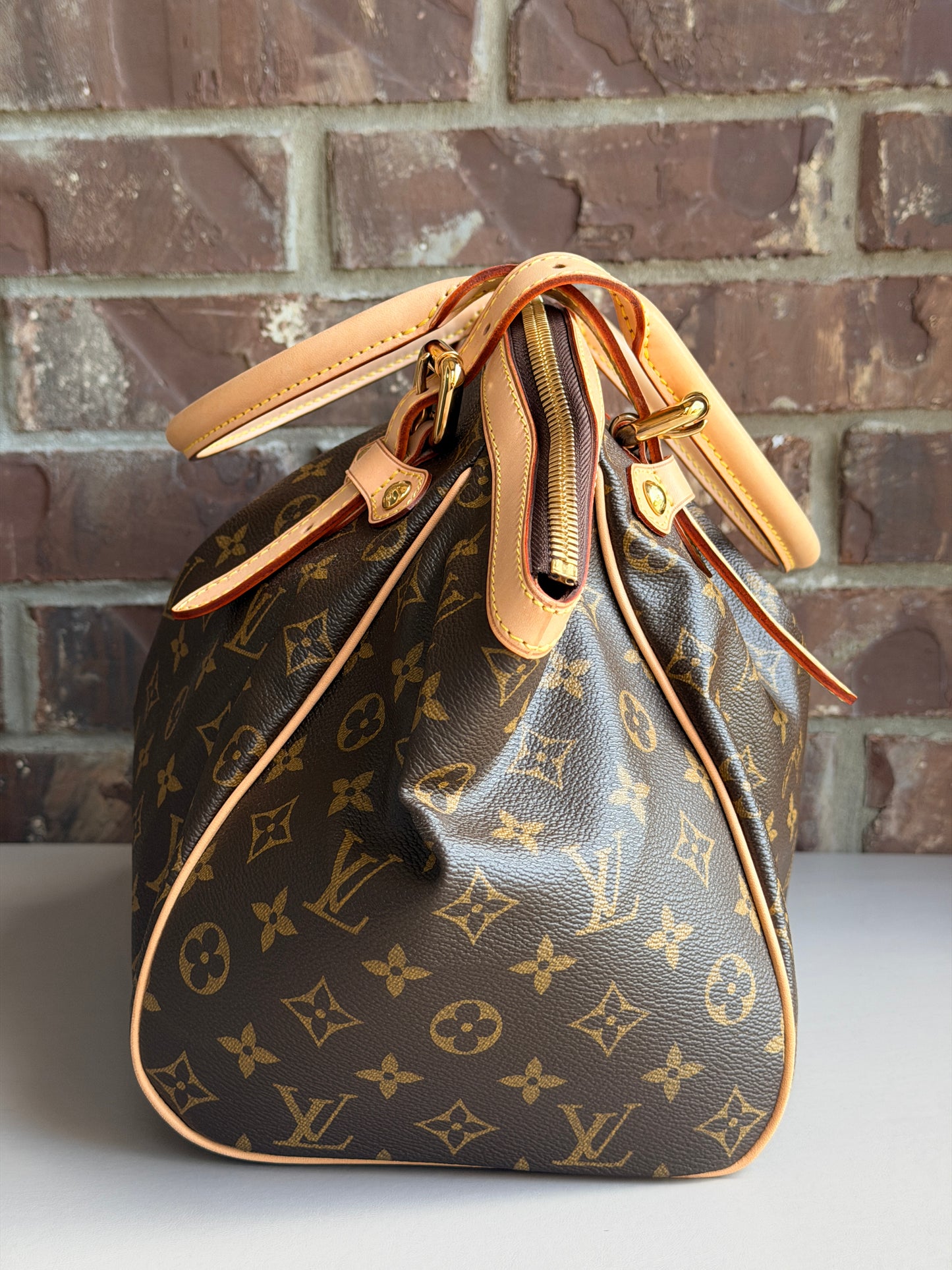Louis Vuitton Tivoli Handbag Monogram Canvas GM Brown 82974