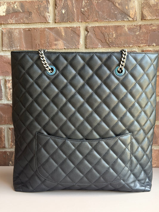 Chanel Urban Delight Chain Tote Quilted Caviar Large Black 82746