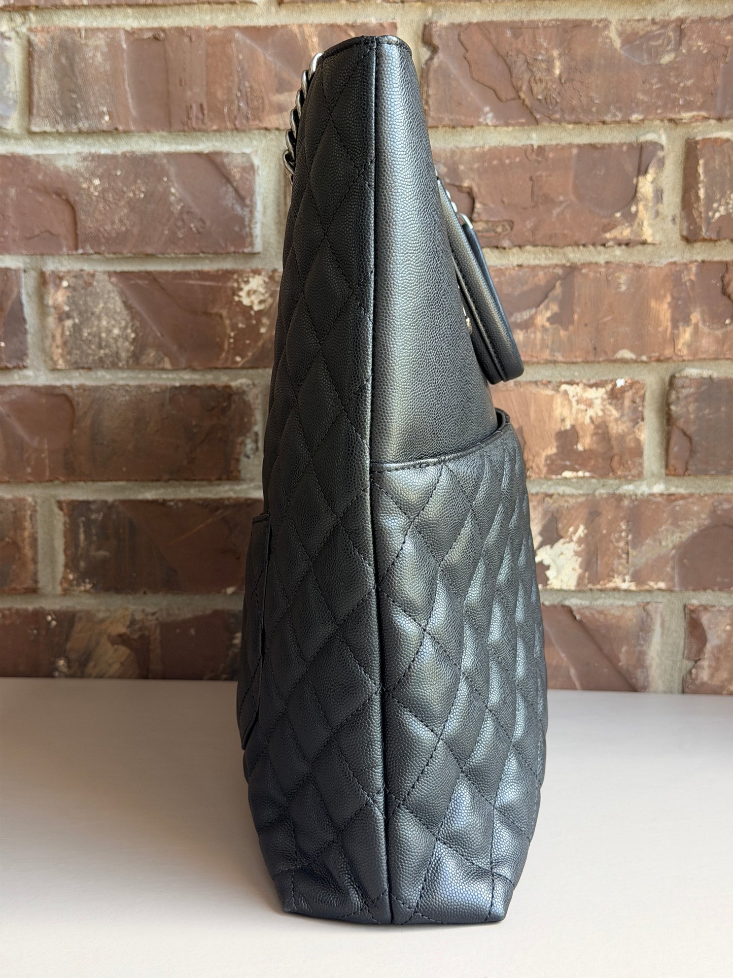 Chanel Urban Delight Chain Tote Quilted Caviar Large Black 82746