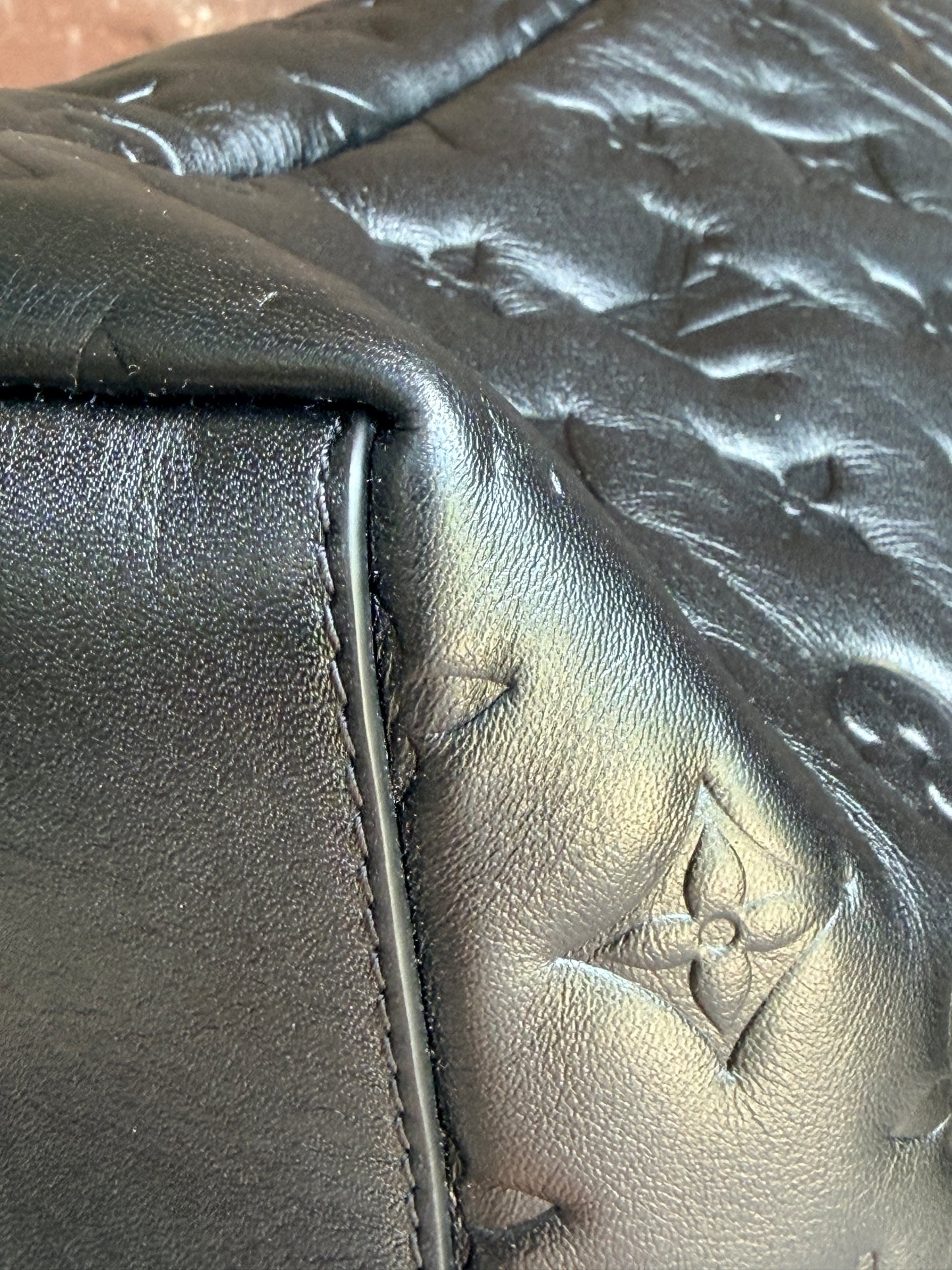 Louis Vuitton Coussin Hobo Monogram Embossed Lambskin MM Black 28169