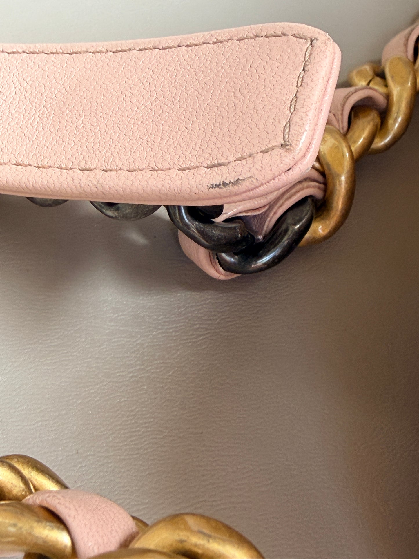 Chanel 19 Flap Bag Quilted Leather Large Light Pink 82937