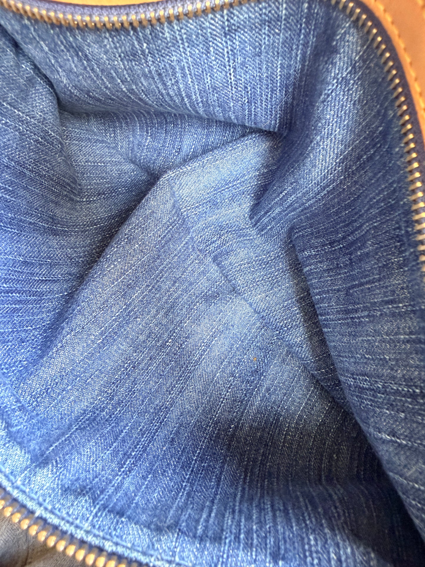 Louis Vuitton Baggy Handbag Denim PM	Blue 52384