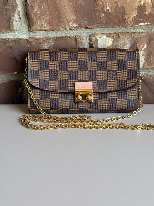 Louis Vuitton Croisette Chain Wallet Damier Ebene 47392