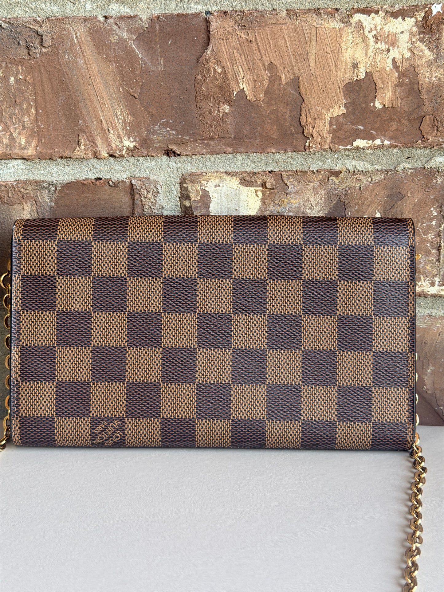 Louis Vuitton Croisette Chain Wallet Damier Ebene 47392