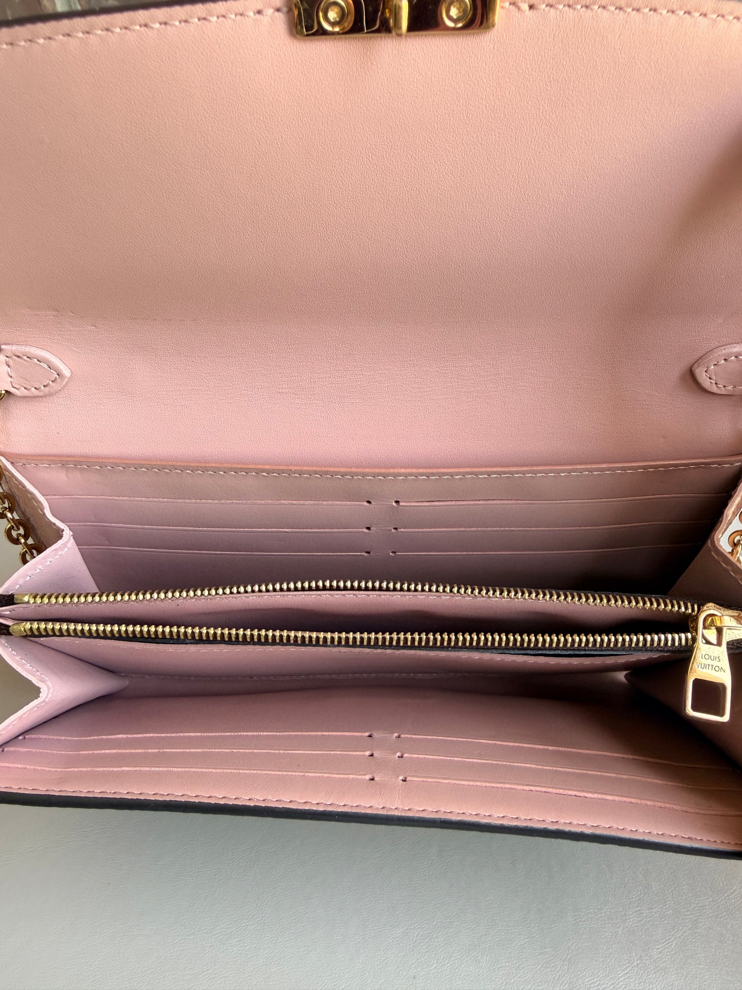 Louis Vuitton Croisette Chain Wallet Damier Ebene 47392