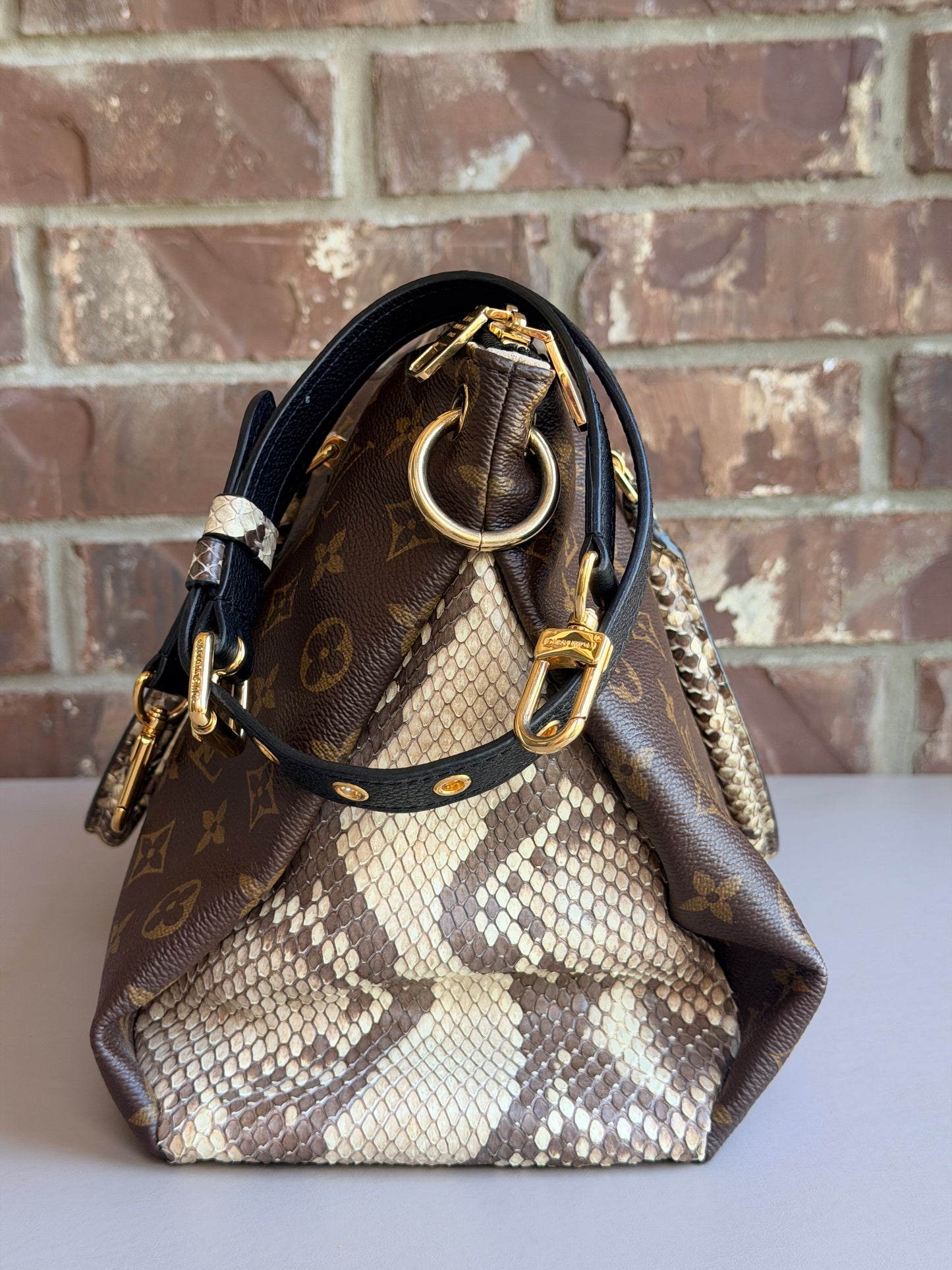 Louis Vuitton Pallas Tote Monogram Canvas with Python 93737