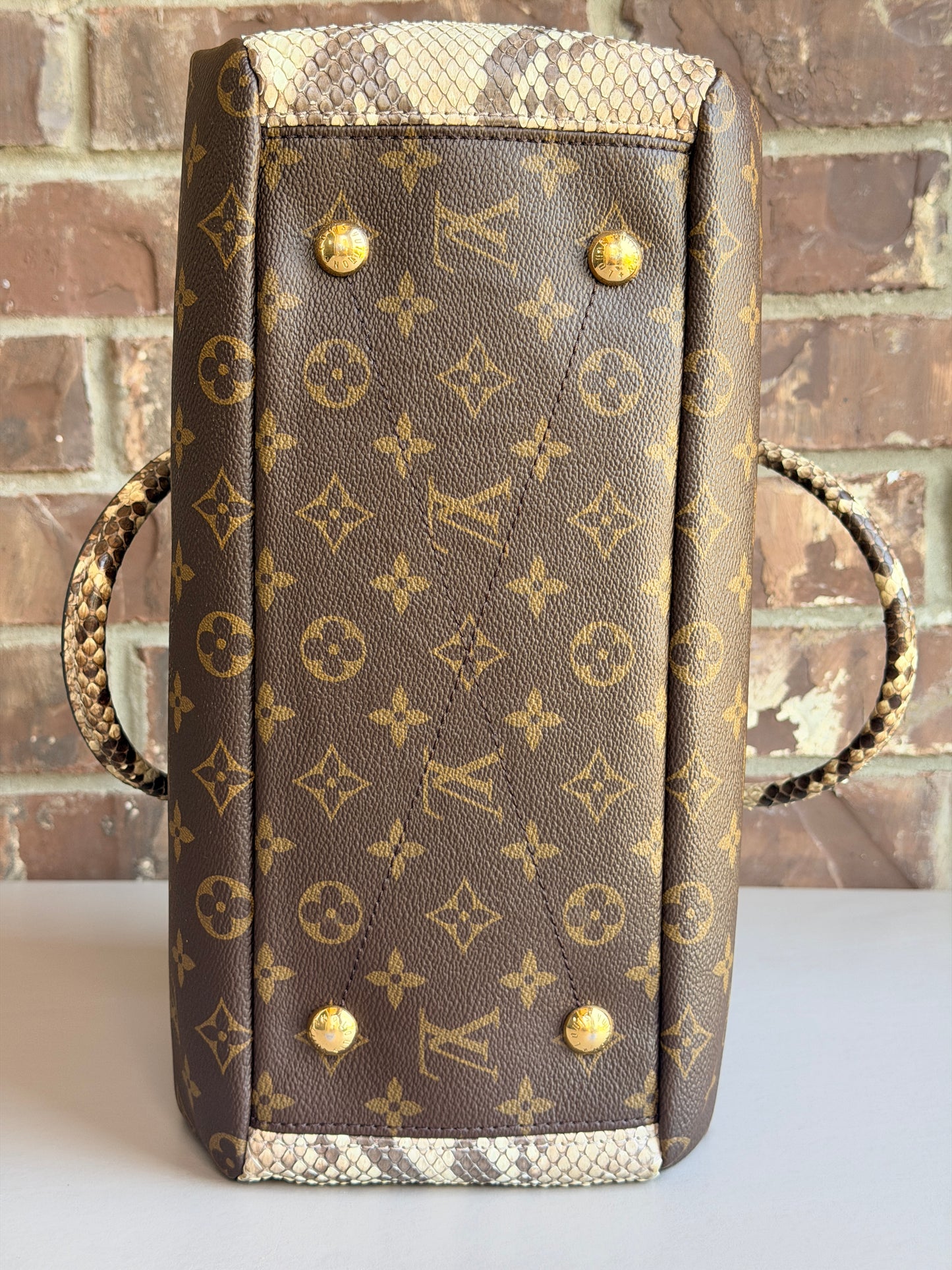 Louis Vuitton Pallas Tote Monogram Canvas with Python 93737