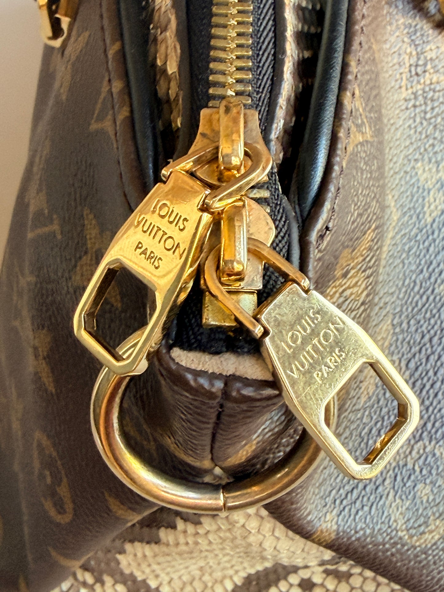 Louis Vuitton Pallas Tote Monogram Canvas with Python 93737