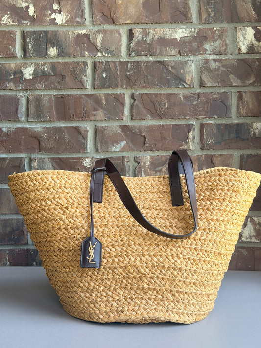 Saint Laurent Panier Basket Shopper Raffia Medium 38374