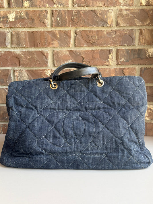 Chanel Timeless CC Soft Zip Tote Quilted Denim 25474