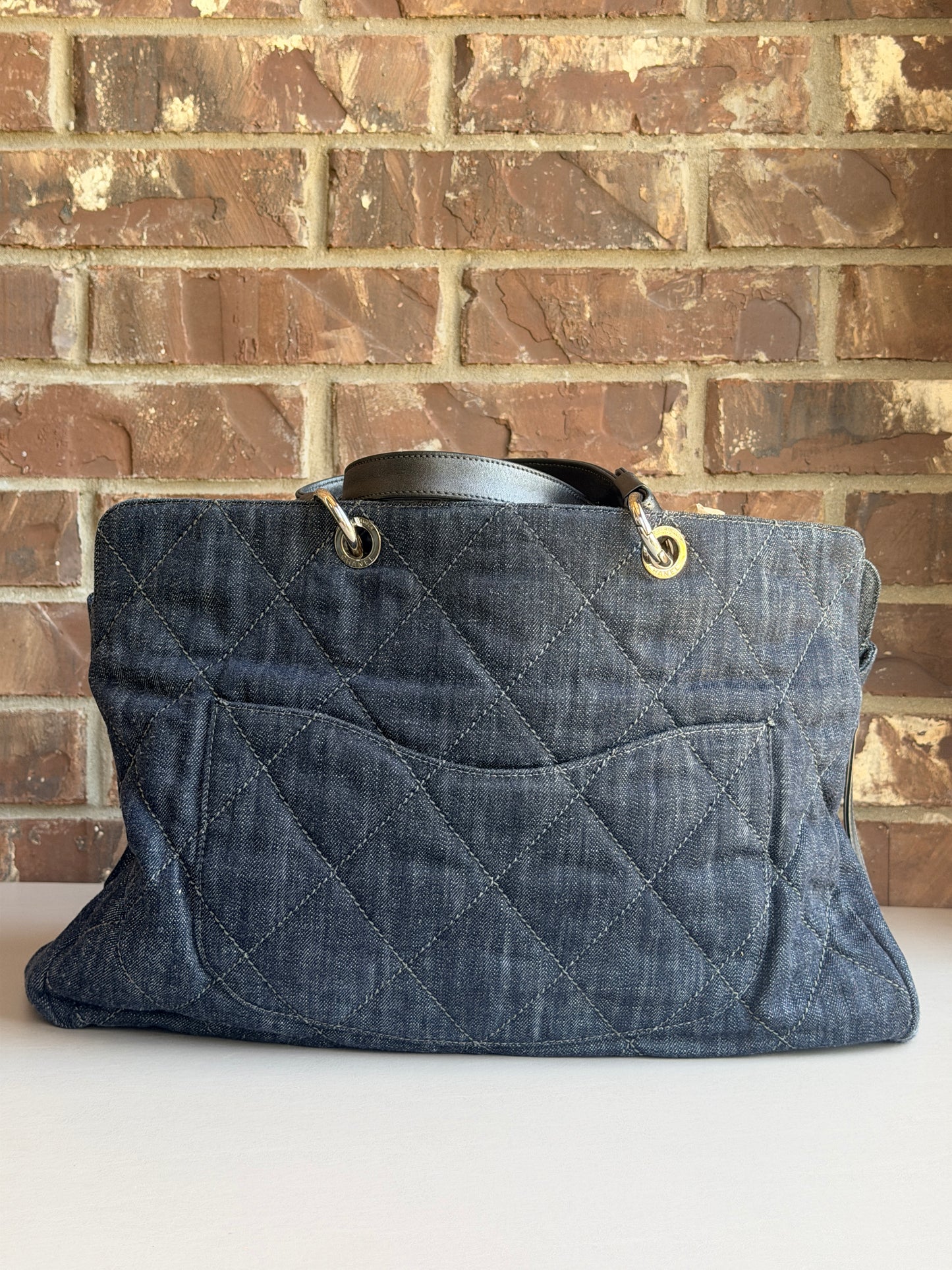 Chanel Timeless CC Soft Zip Tote Quilted Denim 25474