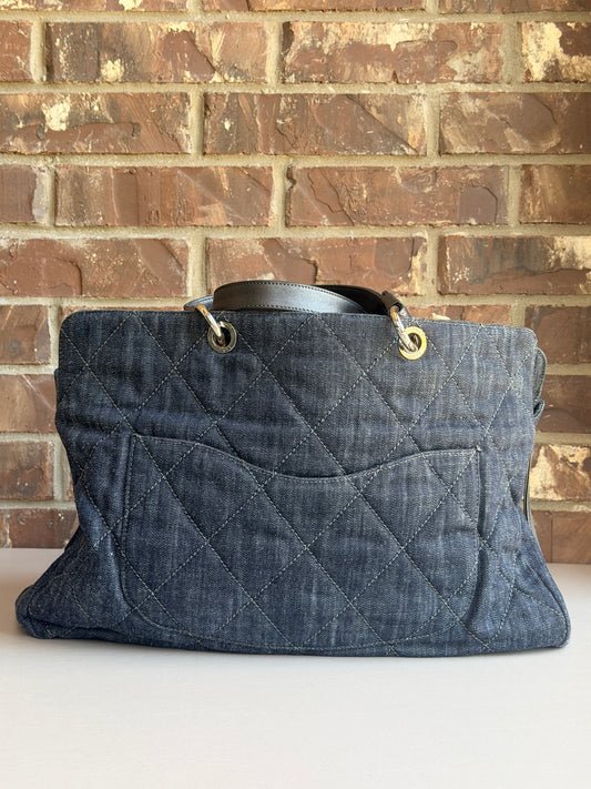 Chanel Timeless CC Soft Zip Tote Quilted Denim 25474