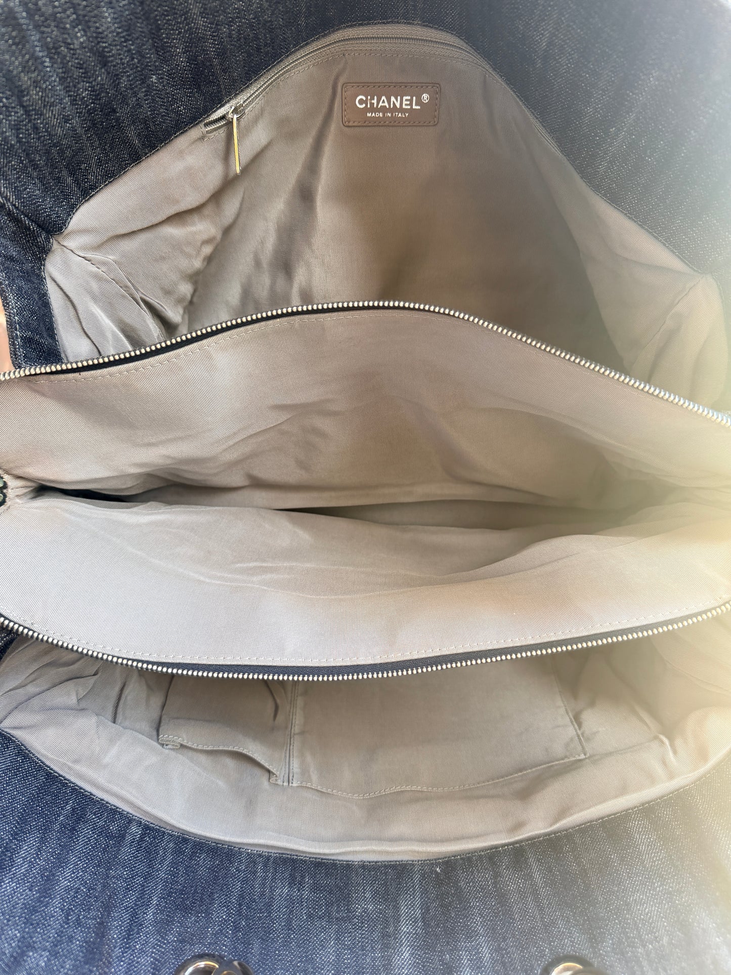 Chanel Timeless CC Soft Zip Tote Quilted Denim 25474
