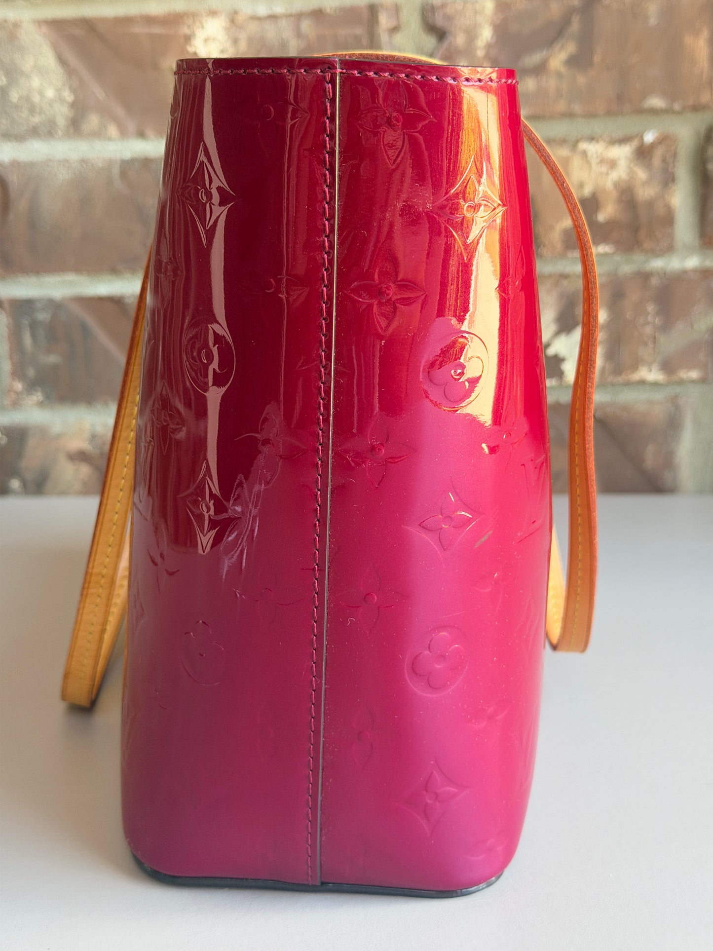 Louis Vuitton Long Beach Tote Monogram Vernis PM Burgundy 63463