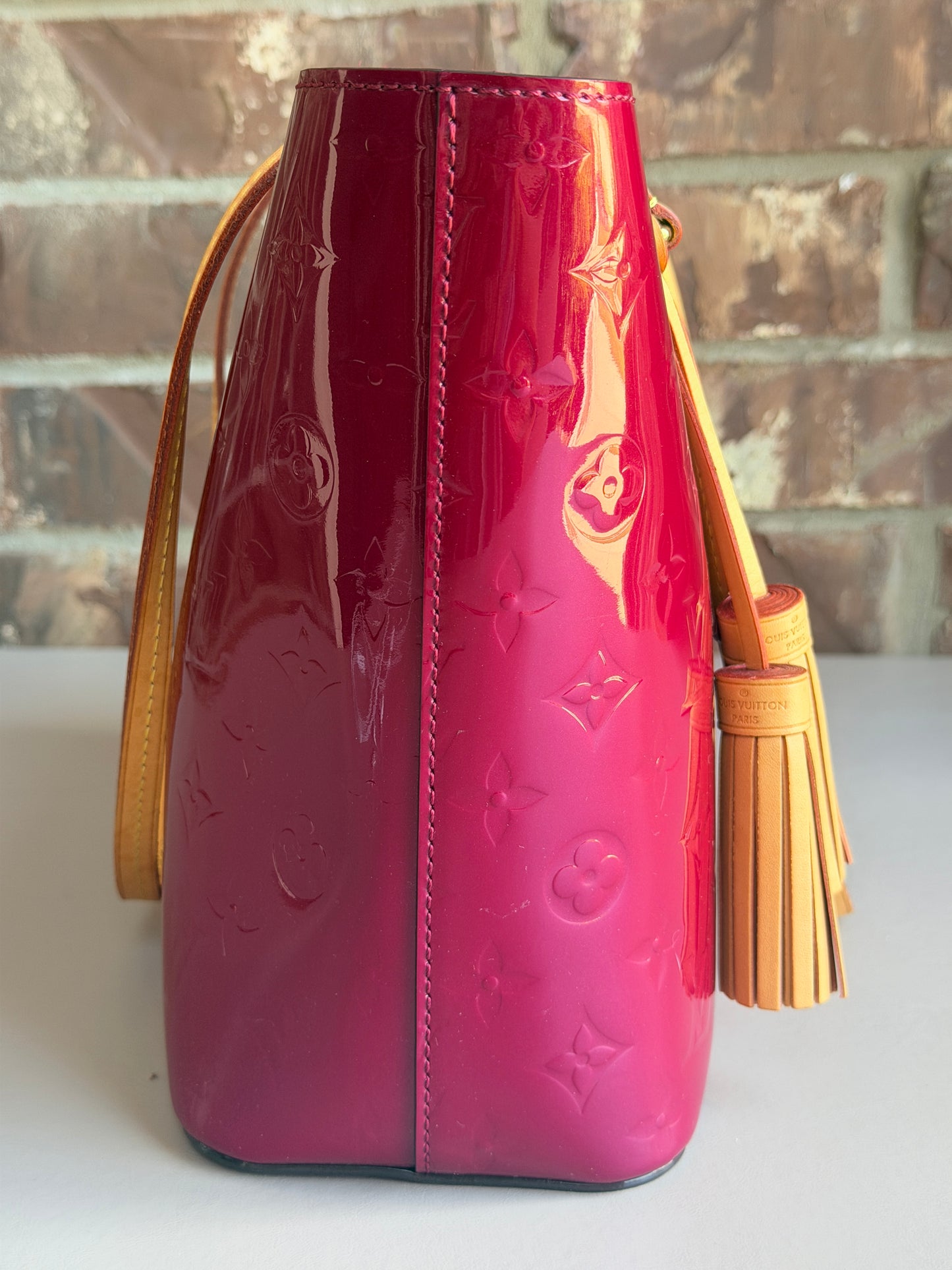 Louis Vuitton Long Beach Tote Monogram Vernis PM Burgundy 63463