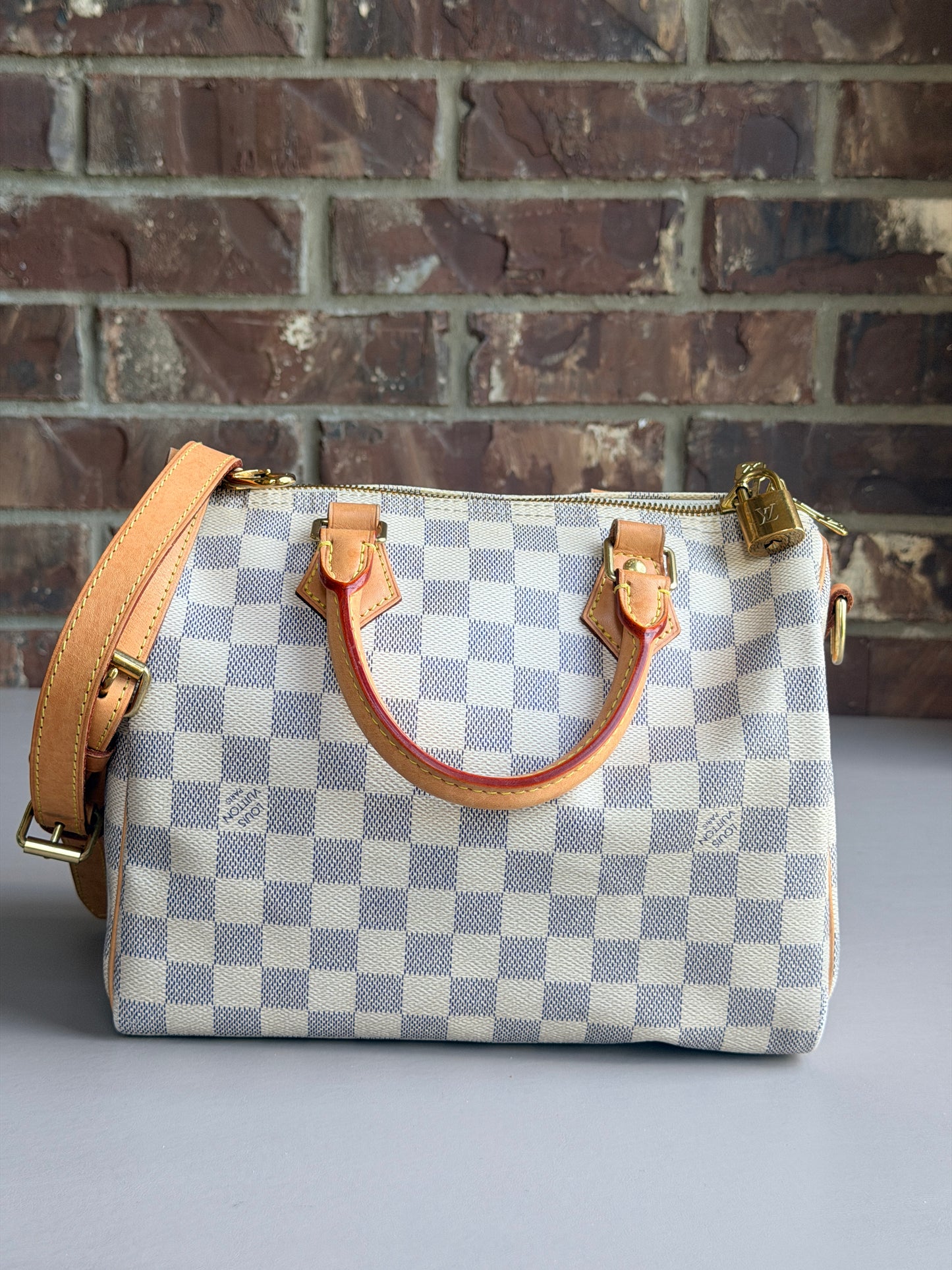 Louis Vuitton Speedy Handbag Damier Azur 25 Bando - 62384