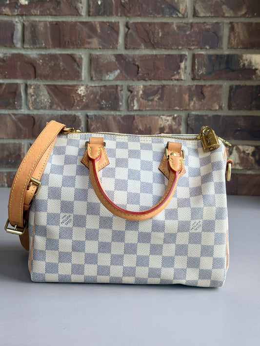 Louis Vuitton Speedy Handbag Damier Azur 25 Bando - 62384