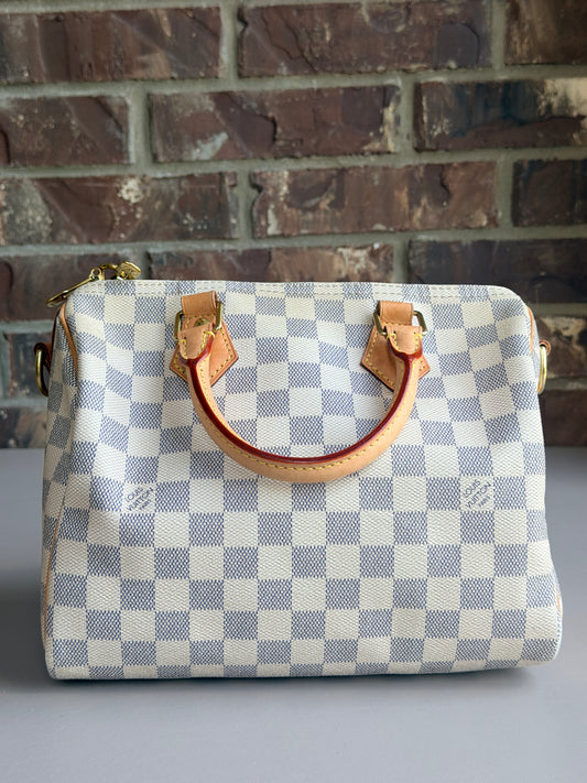 Louis Vuitton Speedy Handbag Damier Azur 25 Bando - 62384