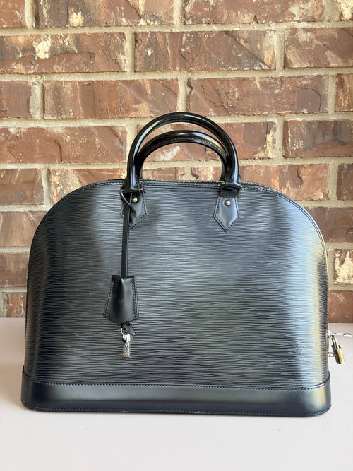 Louis Vuitton Alma Handbag Epi Leather GM Black 78423