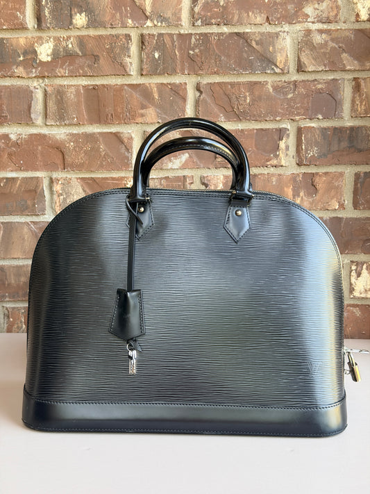 Louis Vuitton Alma Handbag Epi Leather GM Black 78423