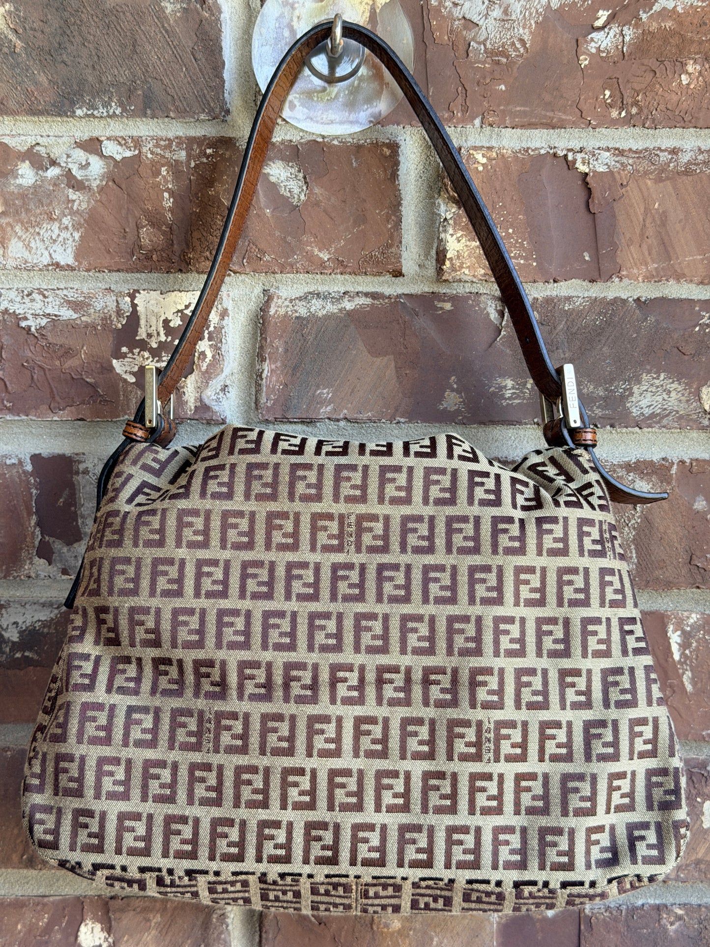 Fendi Mama Forever Bag Zucchino Canvas Brown 54673