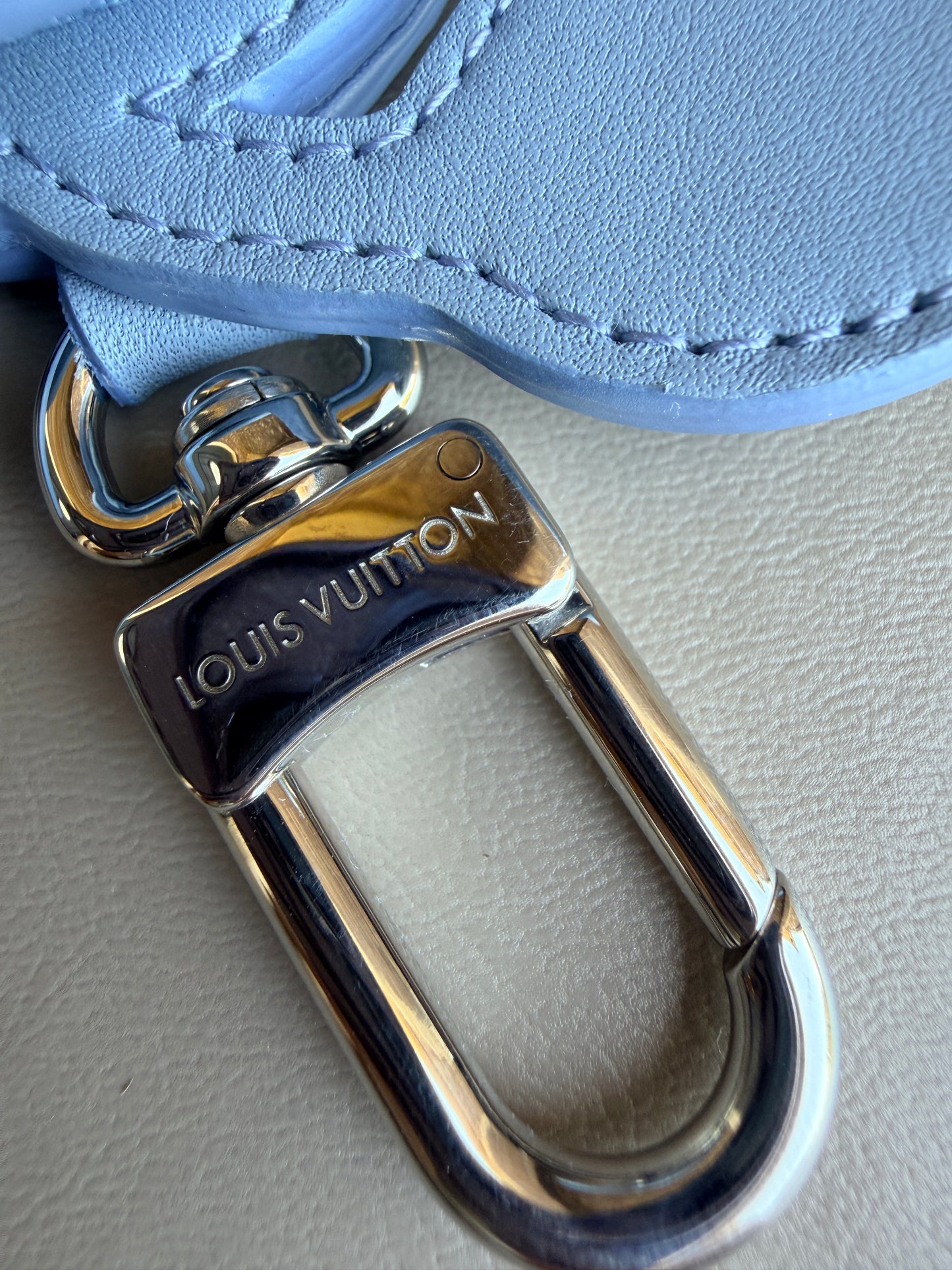 Louis Vuitton Crab Bag Charm and Key Holder Leather Blue	73957
